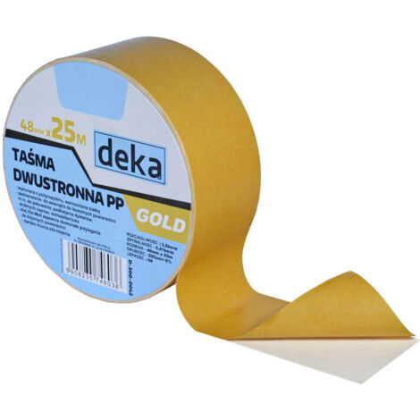 CINTA DOBLE CARA PP DORADA 48MM25M - D-300-0042