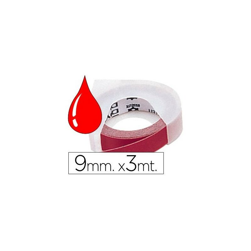Image of Cinta Dymo 3d 9mm x 3 mt roja tradicional (pack de 10 uds.)
