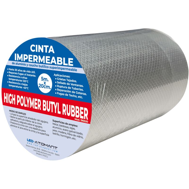 Ruban Étanche en Aluminium et Caoutchouc Butyle. Dessin en forme de diamant. Lot de 2 u. - 5m x 20cm