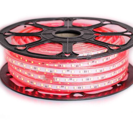 Cinta LED profesional 5050 60 LED/m de 25 o 50 metros Rojo resistente al agua (IP68)  Longitud: 25 metros