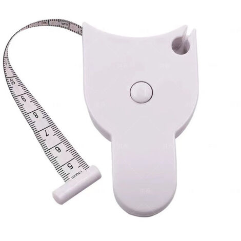 Cinta métrica corporal, paquete de 1,5 m (60 pulgadas), retráctil mediante botón, en centímetros y pulgadas, cinta de fibra de vidrio.