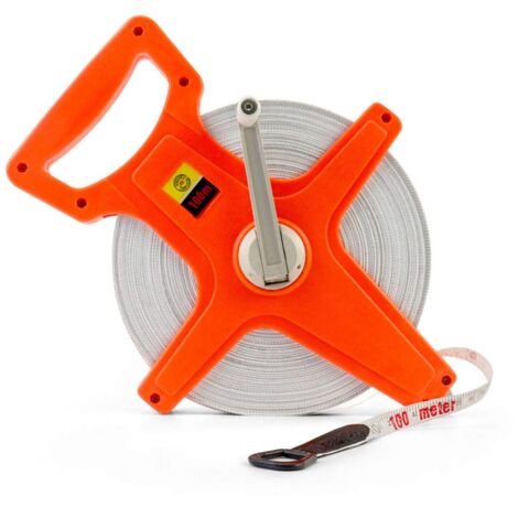 Cinta métrica de fibra de vidrio, rollo de cinta, 100 m/330 pies, doble cara