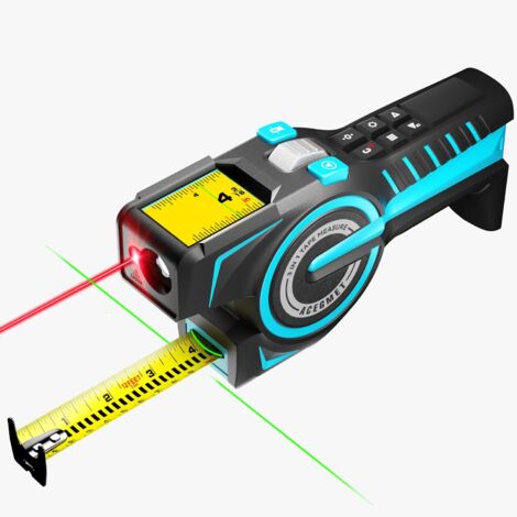 Cinta métrica digital 3en1, herramienta de medición láser de 100m, cinta con autobloqueo, línea láser extendida, medición incremental, cinta reemplazable, sincronización con la aplicación