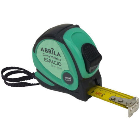 Cinta Metrica Espacio 3mx16mm Negro y verde con clip Enganche Magnetico y bloqueo