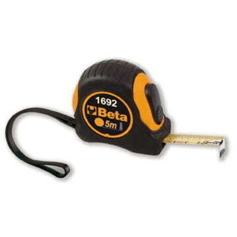Cinta métrica extensible de 5 m en acero resistente a los golpes.