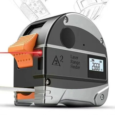 Cinta métrica láser digital 2 en 1, 40 m de alta precisión, regla de cinta de 5 m, recargable por USB, herramienta de medición de distancias