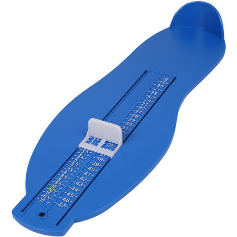 Cinta métrica para medir el tamaño del calzado, utilizada para medir tallas de zapatos (de la 18 a la 47), color azul.