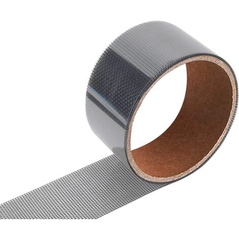 Cinta para repara mosquiteras de tela, cortinas, ventanas, kit de tejido de fibra de vidrio, adhesivo para mosquitera, 5 cm x 200 cm (gris)