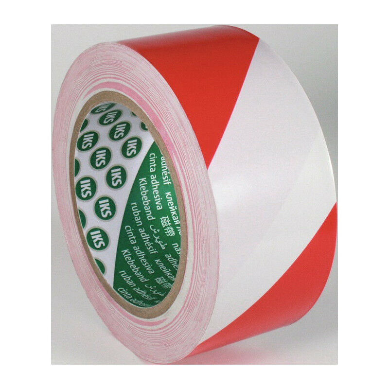 

Cinta para señalización de suelo F33 PVC rojo / blanco L.33m An.50mm Rl.IKS