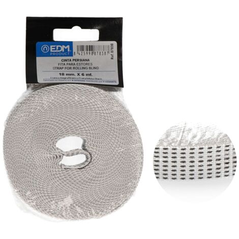 Cinta Persiana Compacto Blanco/Negro 18MM X 6M EDM