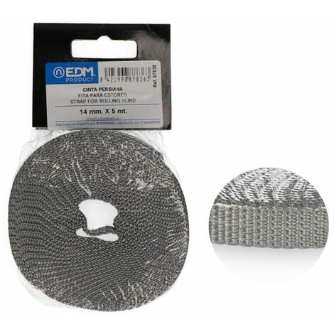 Cinta persiana mini 5mts gris 14mm EDM 87836