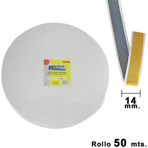 Cinta Persiana Wolfpack Bicolor 14 mm. Rollo 50 metros