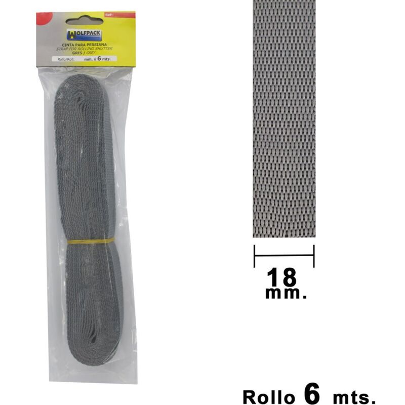 

Cinta persiana gris 18 mm. rollo 6 metros - Wolfpack