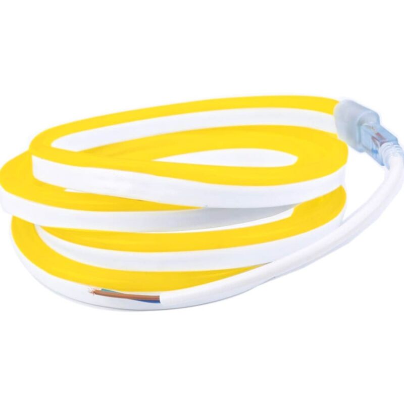 

Cinta profesional de 12V 'neón flexible' LED EPISTAR 2835 120 LED/m de 5 metros de color Amarillo oro a prueba de agua (IP67) | Longitud: 5 metros