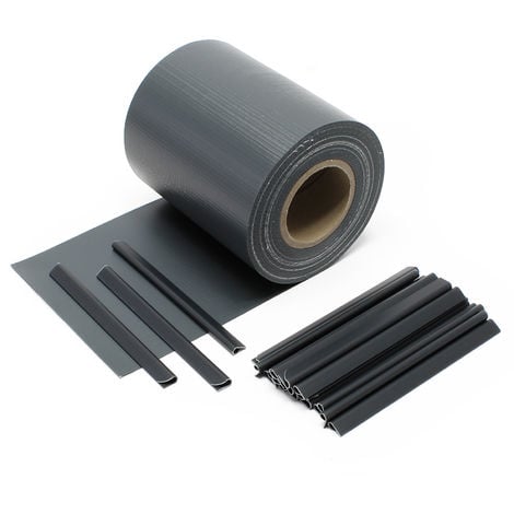 Cinta protección vallas, antracita 35mx19cm, PVC 450g/m², con 20 clips Lámina privacidad