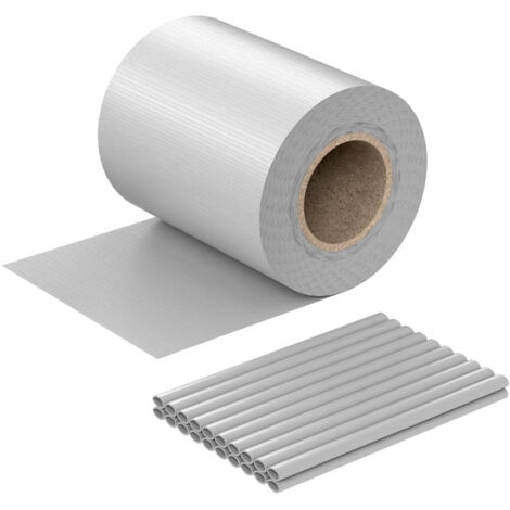 Cinta protección vallas, gris 35mx19cm, PVC 450g/m², con 20 clips Lámina privacidad