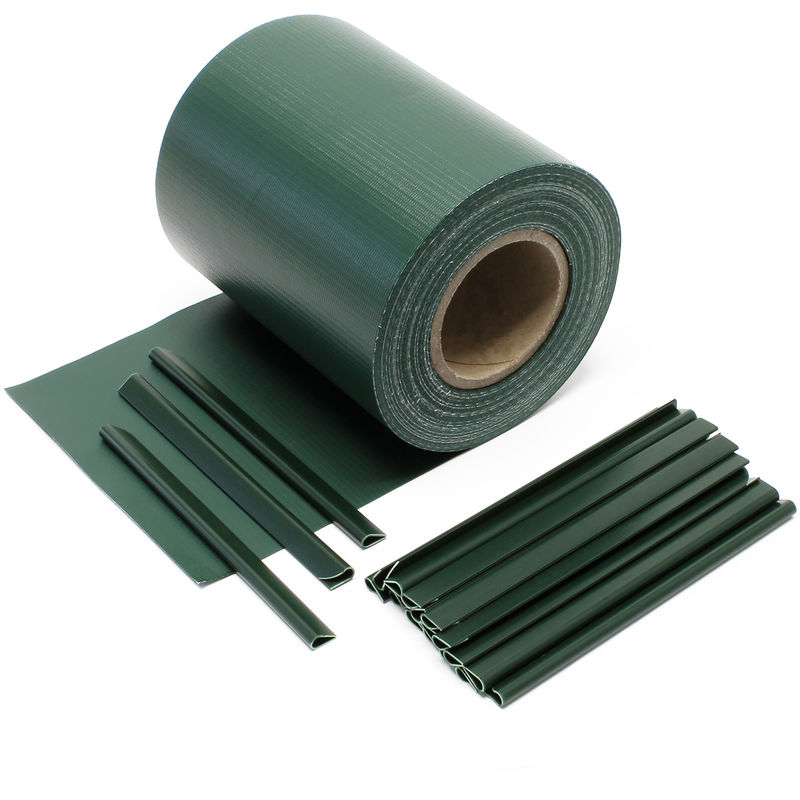 

Cinta protección vallas, verde 35mx19cm, PVC 650g/m², con 20 clips Lámina privacidad