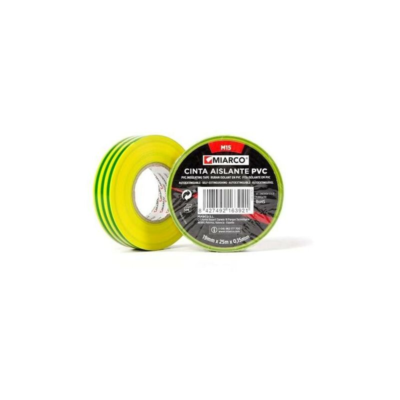 

CINTA PVC TOMA TIERRA M15 19MMX25M 17757 - Miarco