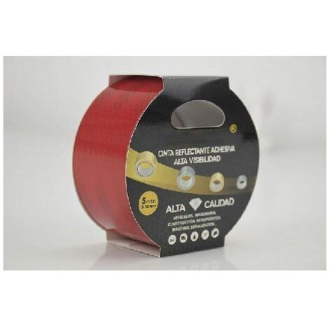 Cinta reflectante adhesiva de alta visibilidad roja 5 cm X 5 M SEKURECO