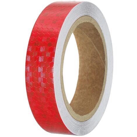 Cinta reflectante de 2,5 cm x 10 m, impermeable, de alta visibilidad, autoadhesiva, para exteriores, para remolques, camiones, coches y bicicletas, color rojo.