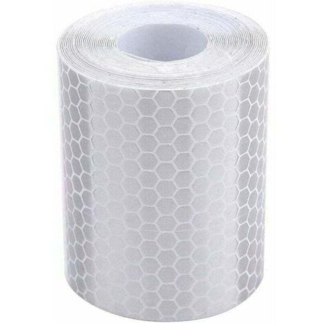 Cinta reflectante KZQ, XU, 5 cm de ancho x 3 m de largo, reflectante para automóviles, motocicletas, camiones, tractores y remolques, advertencia de seguridad (blanca) - KZQ