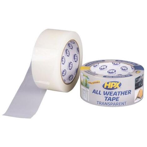 Cinta reparación transparente HPX 48mm x 25m, resistente a todas las condiciones climáticas.