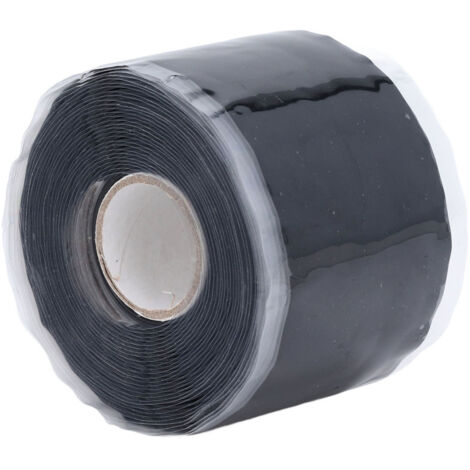 Cinta reparadora de caucho de silicona negro, de 5 m de largo, 50 mm de ancho y 0,8 mm de grosor, para mangueras de jardín.