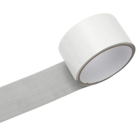 Cinta reparadora para mosquiteras de 5 cm x 2 m, tira autoadhesiva para reparar mosquiteras y ventanas - Gris