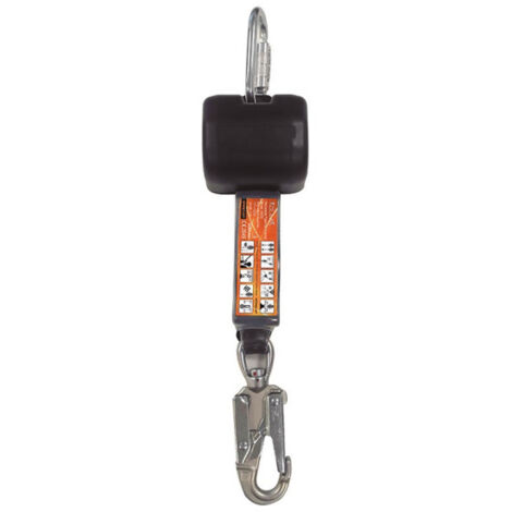 Cinta retráctil con absorbedor y mosquetones ROLLER SAFETOP