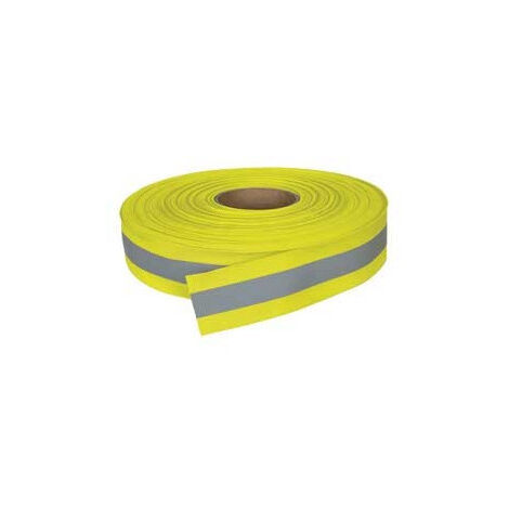 Cinta retroreflectante de coser bicolor VALENTO Amber. Cinta alta visibilidad para ropa de trabajo. Amarillo fosforescente