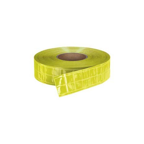 Cinta retroreflectante para coser plastificada VALENTO Osaka. Cinta alta visibilidad para ropa de trabajo.  Amarillo fosforescente
