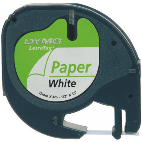 Cinta Rotuladora Adhesiva de Papel Dymo 59421/ para Letratag/ 12mm x 4m/ Blanca