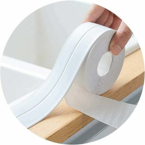 Cinta selladora de silicona blanca para baño, autoadhesiva, antimoho y antifugas, ideal para diversas ocasiones (2 unidades de 3,2 m, blanca)