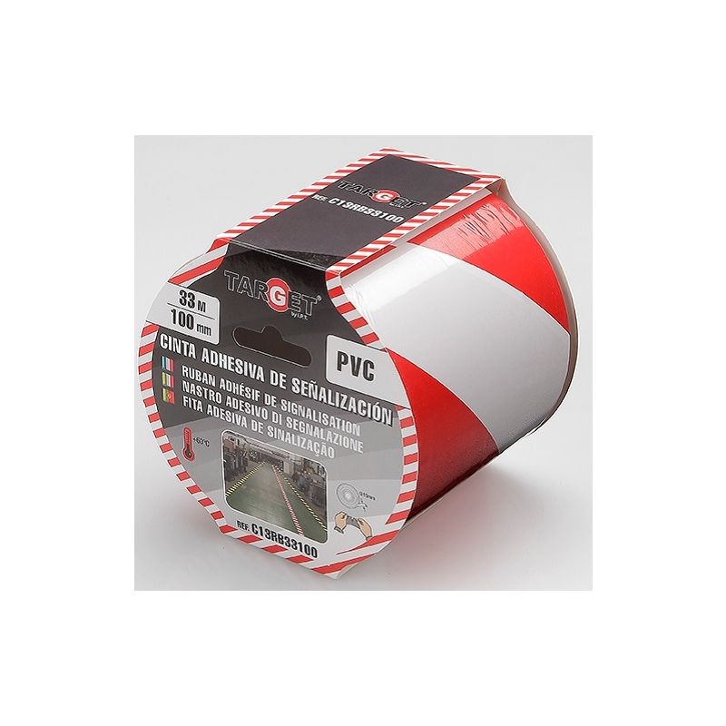 

Cinta señalización C13RB33100 33MX100MM Rojo/Blanco - Target