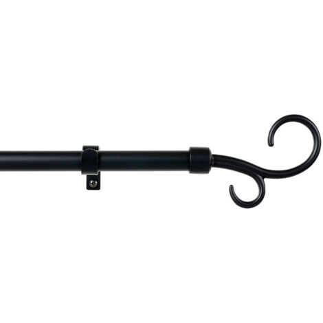 Cintacor Tringle à rideau extensible noire 160-300 cm
