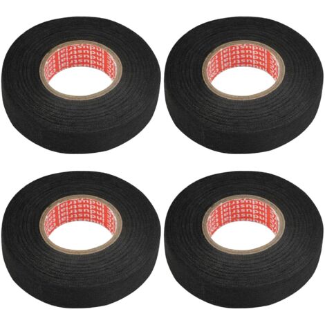 cintas aislantes negras para arneses de cableado, 19 mm x 20 m, resistentes, de tela autoadhesivas para automóviles, para arneses de cableado de motocicletas.