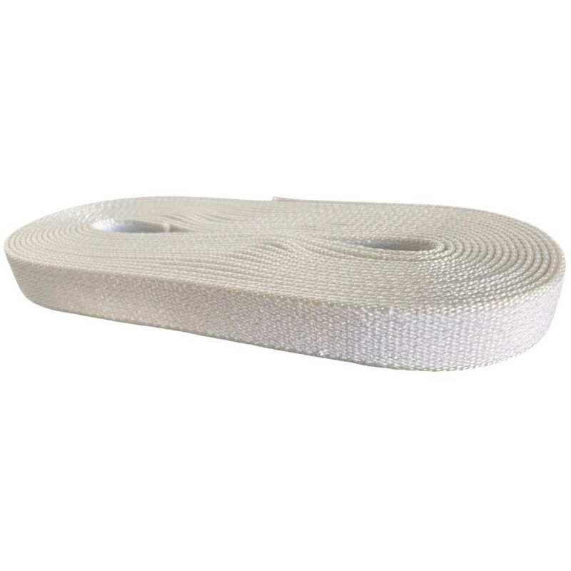 Image of Eacommerce - Cintino in cotone 22 mm per Tapparella Colore Bianco da 7,5 metri per portafinestra