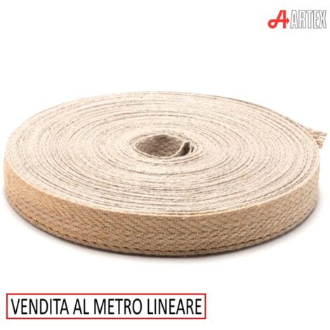 CINTINO JUTA NATURALE LARGHEZZA 27 MM - SPESSORE 1.5 MM RINFORZATO CON FILI ACCIAIO