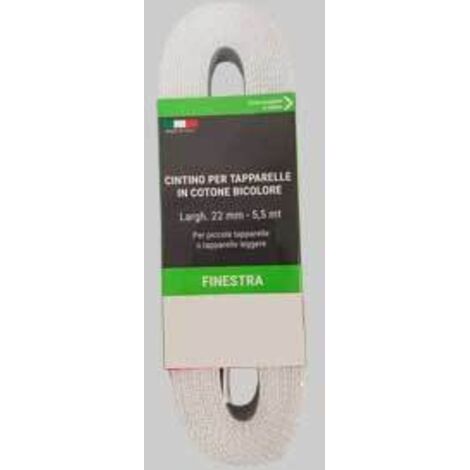 Cintino per tapparelle in cotone 7,5 mt - bianco/grigio