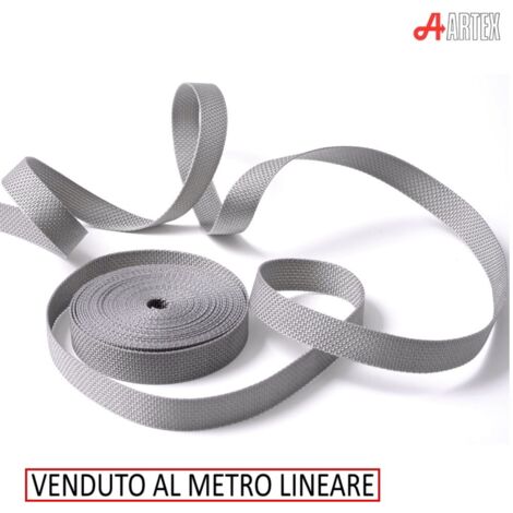 CINTINO SINTETICO IN NYLON GRIGIO LARGHEZZA 18 MM - SPESSORE 1.2 MM