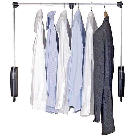 Cintre à vêtements avec bâton télescopique, support de montage en rack abaissé - largeur 87 - 130 cm, WENKO