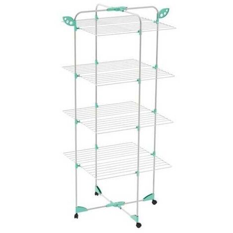 Séchoir à linge colonne 40 m – Acier peint – Réglable en largeur – Équipé de roues pour déplacement facile – Pour familles nombreuses – Xtra