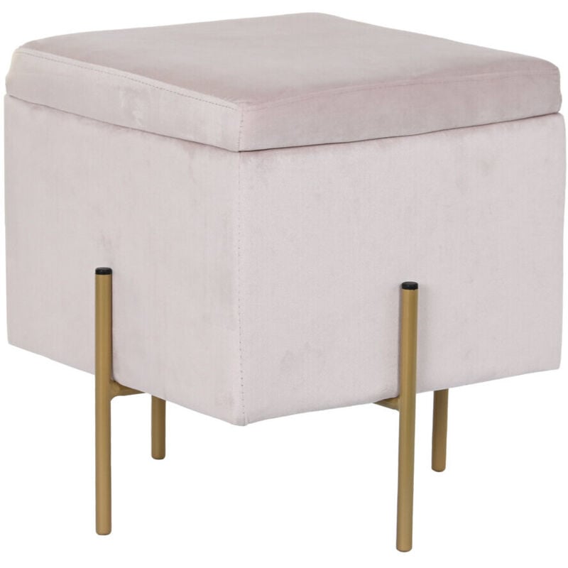 Repose-Pieds Polyester Métal 45X45X47 Couvercle