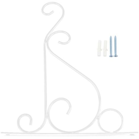 Cintre de plante en fer, support de suspension murale, crochet de fleur, pour la décoration de jardin de maison 2521 cm(blanc)