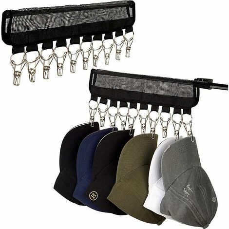Cintre de rangement pour casquettes de baseball, porte-chapeaux pour penderie, cintre avec pinces à linge, cintre pour chapeau, cravate, etc