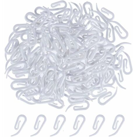 Cintre de rideau crochet de rideau clip de rideau Crochet et pince à bûches 48 pièces Irisfr（blanche）