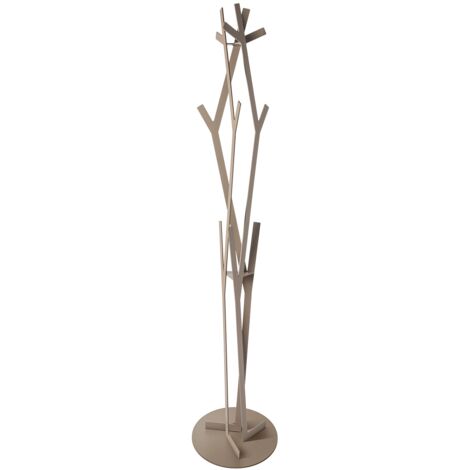 Cintre de sol en fer Uty Ø30x178 cm, design minimaliste autoportant, meuble pour entrée, bureau, Made in Italy Beige