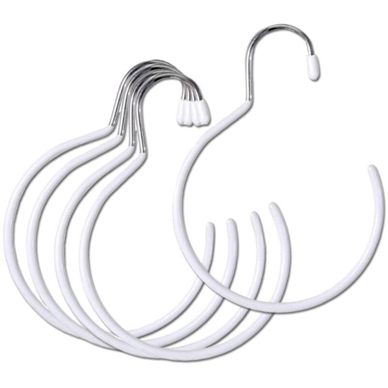 Cintre d'Écharpe Rond 5 Pièce Porte Ceintre Porte Foulard Porte Chapeau Cintre Cravate Porte Cravate Cintre Foulard Anneaux Rangement Foulard