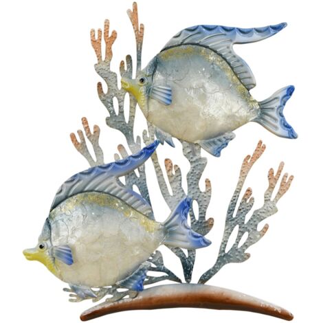 Cintre d'ornement de poisson bleu pour la décoration de la maison de style marin