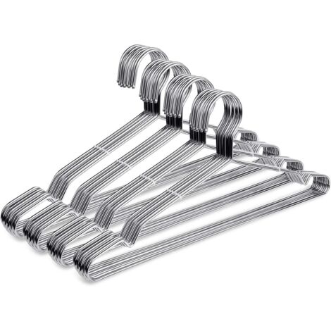 Cintre en acier inoxydable, argenté, 40 cm, lot de 20, cintre épais, ultra-fin, gain de place.